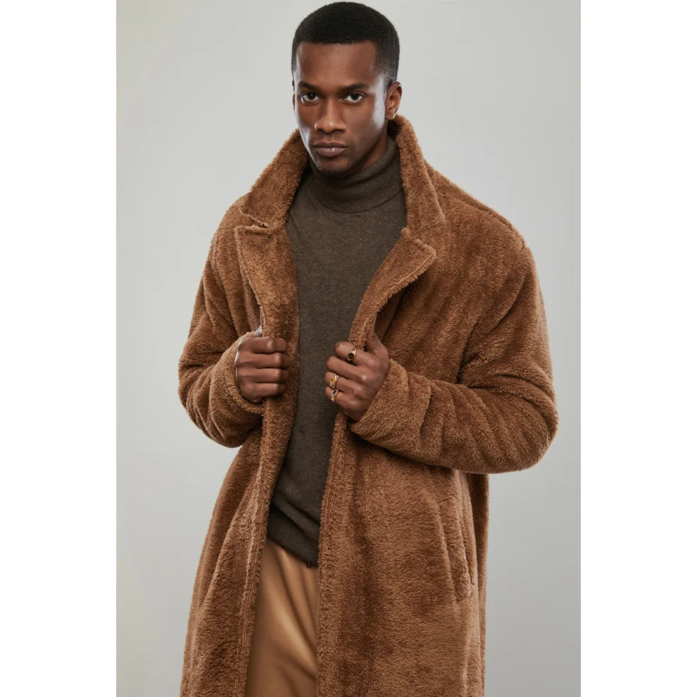 Mens long teddy outlet coat