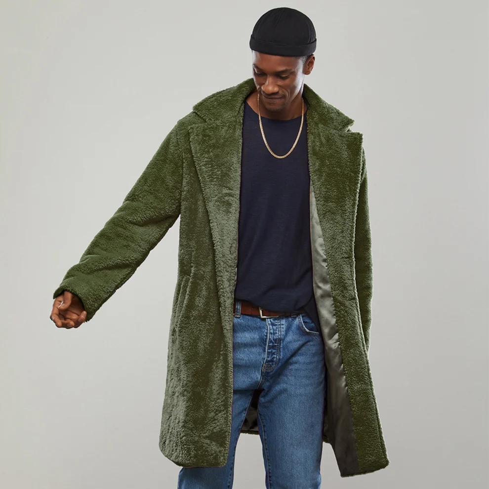 Khaki green teddy coat sale