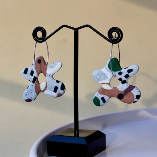 Daisy Lazy Creations - Abstract Patterned Hoop Earring