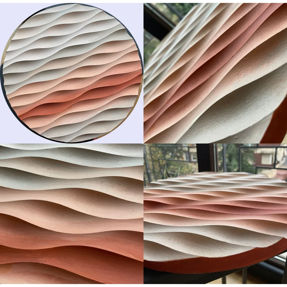 Ebru Sayer Art & Design - 3d Wooden Hand Painted Table
