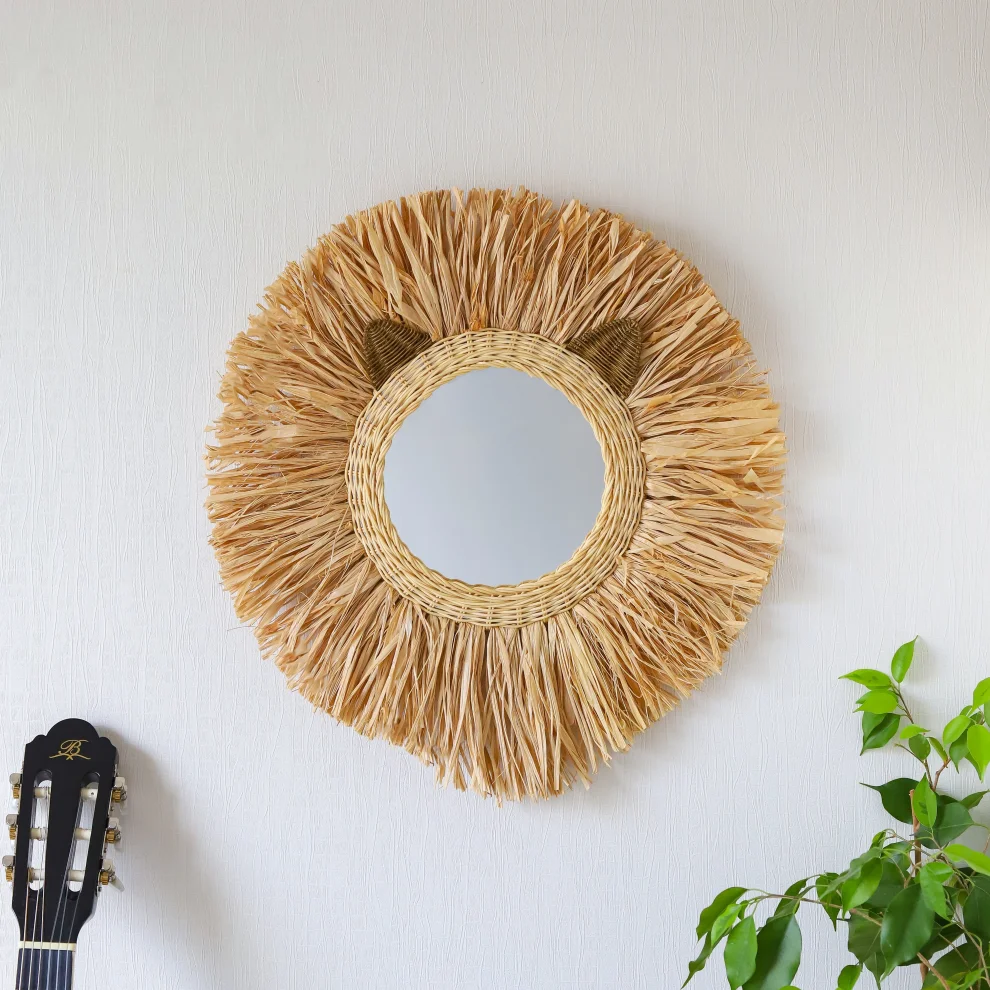 The Tiny Nest - Rattan Lion Mirror