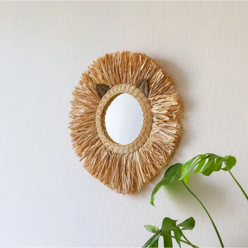 The Tiny Nest - Rattan Lion Mirror