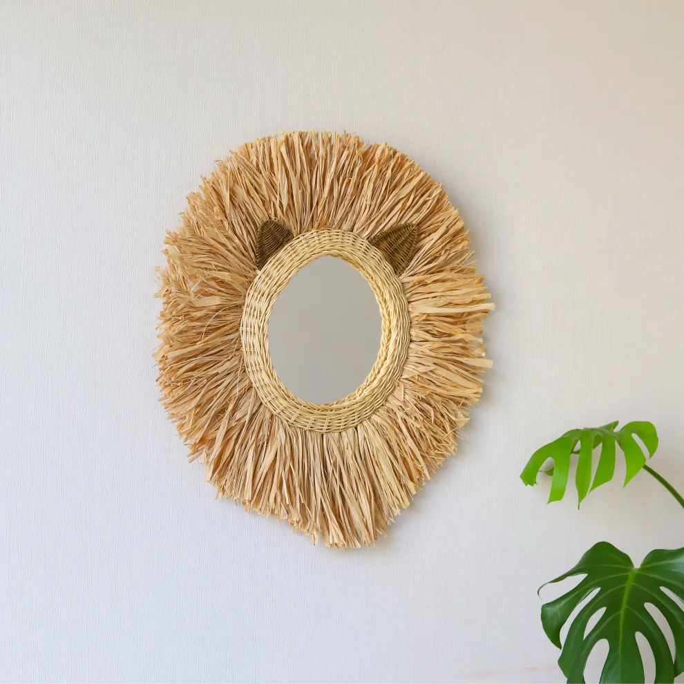 The Tiny Nest - Rattan Lion Mirror