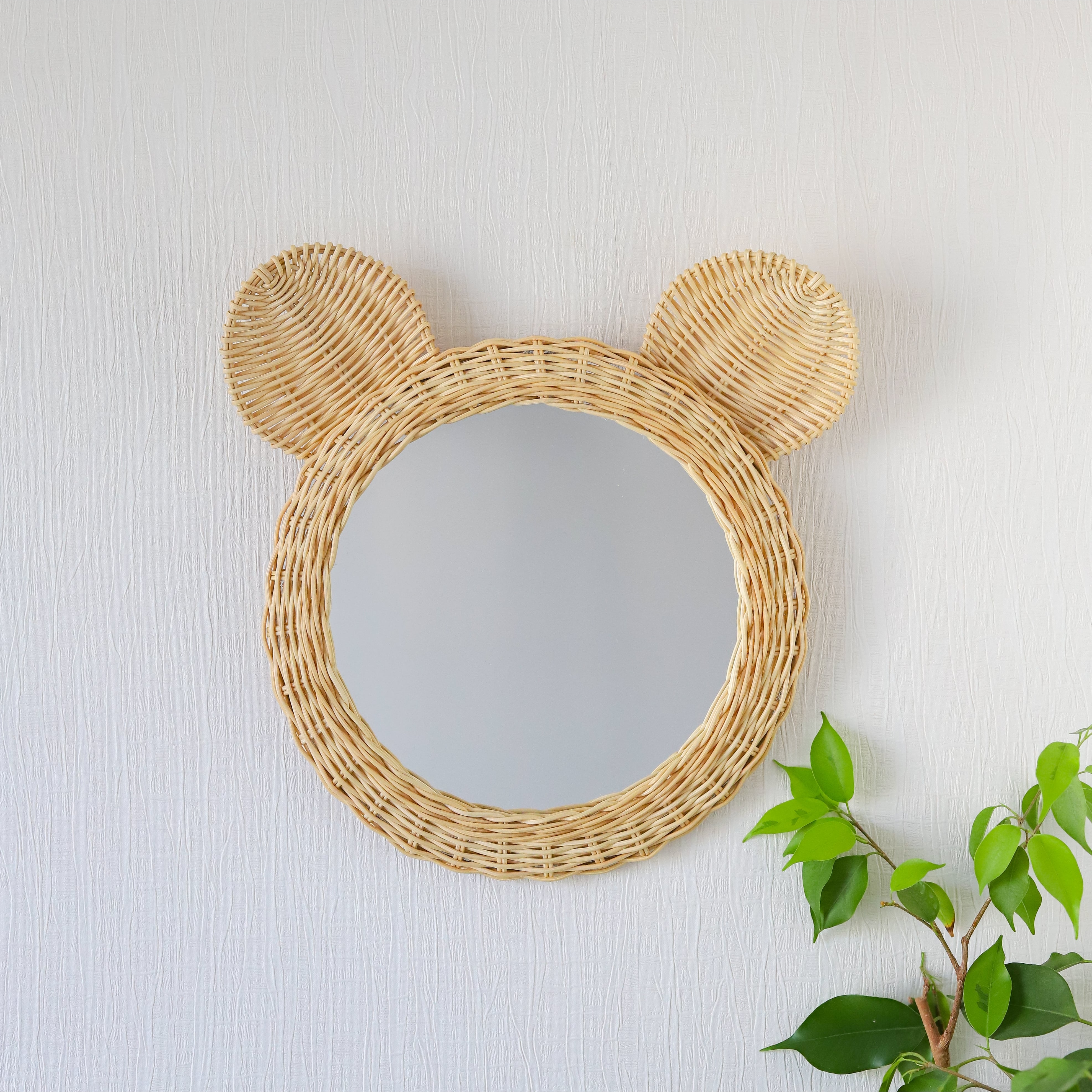 Rattan Bear Mirror