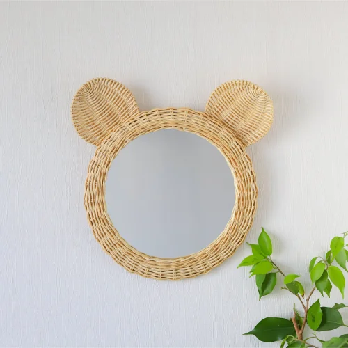 The Tiny Nest - Rattan Bear Mirror