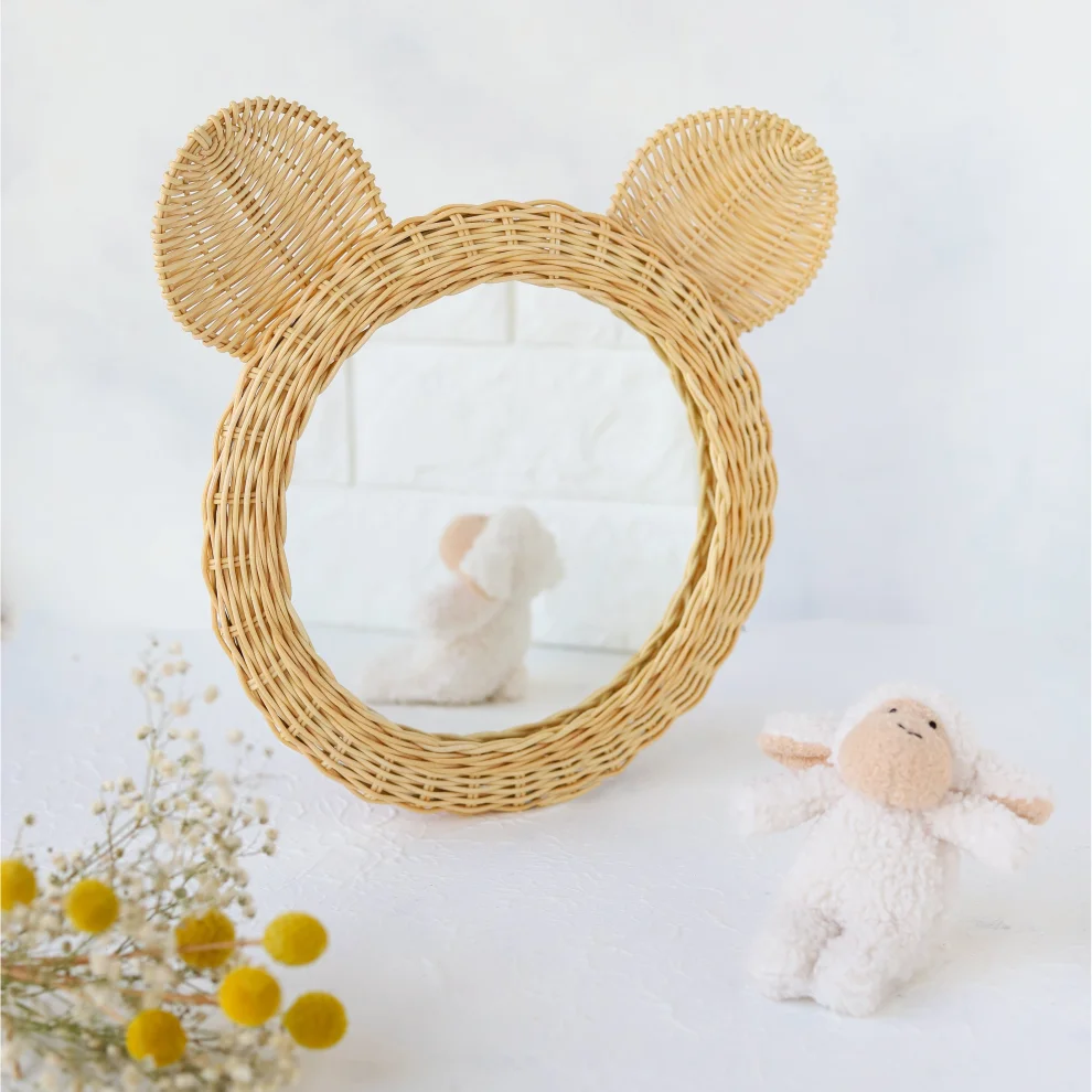 The Tiny Nest - Rattan Bear Mirror