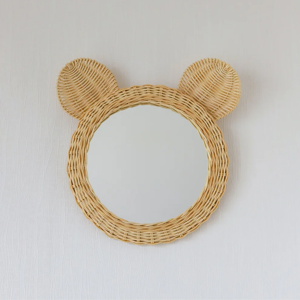 The Tiny Nest - Rattan Bear Mirror