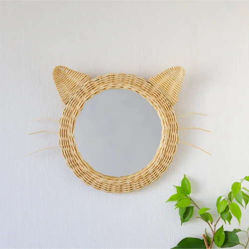 The Tiny Nest - Rattan Cat Mirror