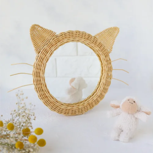 The Tiny Nest - Rattan Cat Mirror