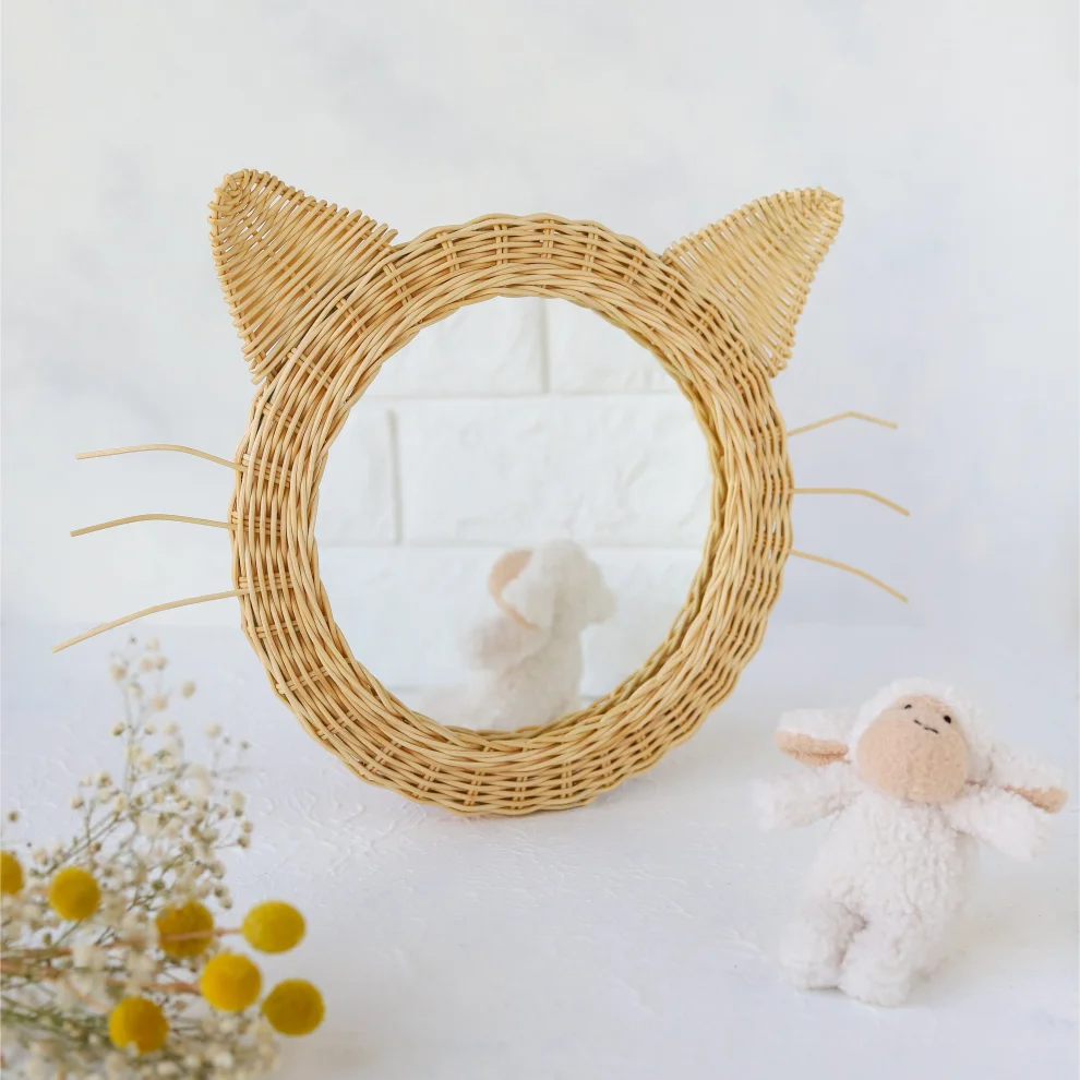 The Tiny Nest - Rattan Cat Mirror