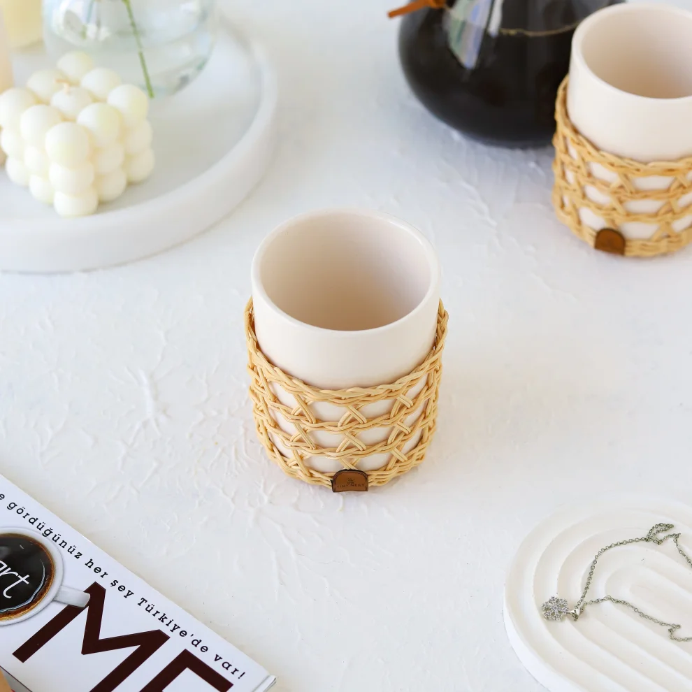 The Tiny Nest - Rattan Ceramic Mug