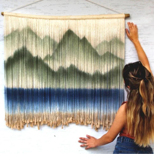 Ayışığı Art - Mountain Macrame Wall Hanging Colorful Woven Tapestry