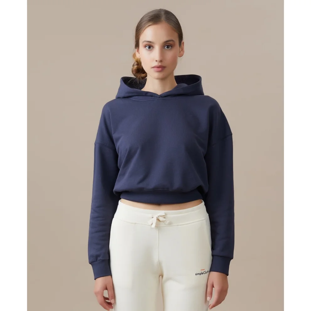 SimpleQloth - Organic Cotton Crop Top Hoodie