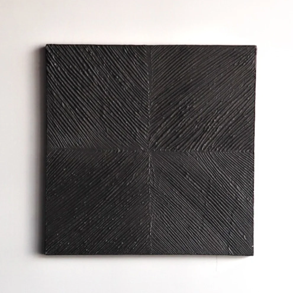 Six Zero - Lines In Black Textured Painting