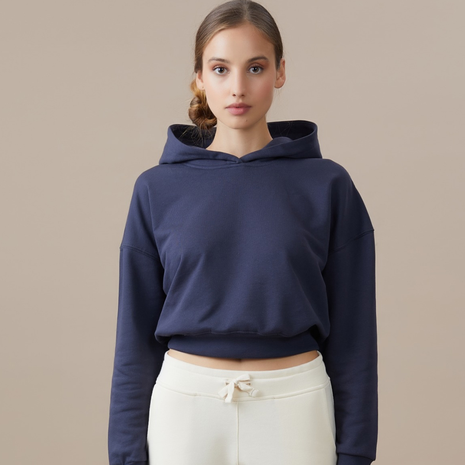 Organic Cotton Crop Top Hoodie