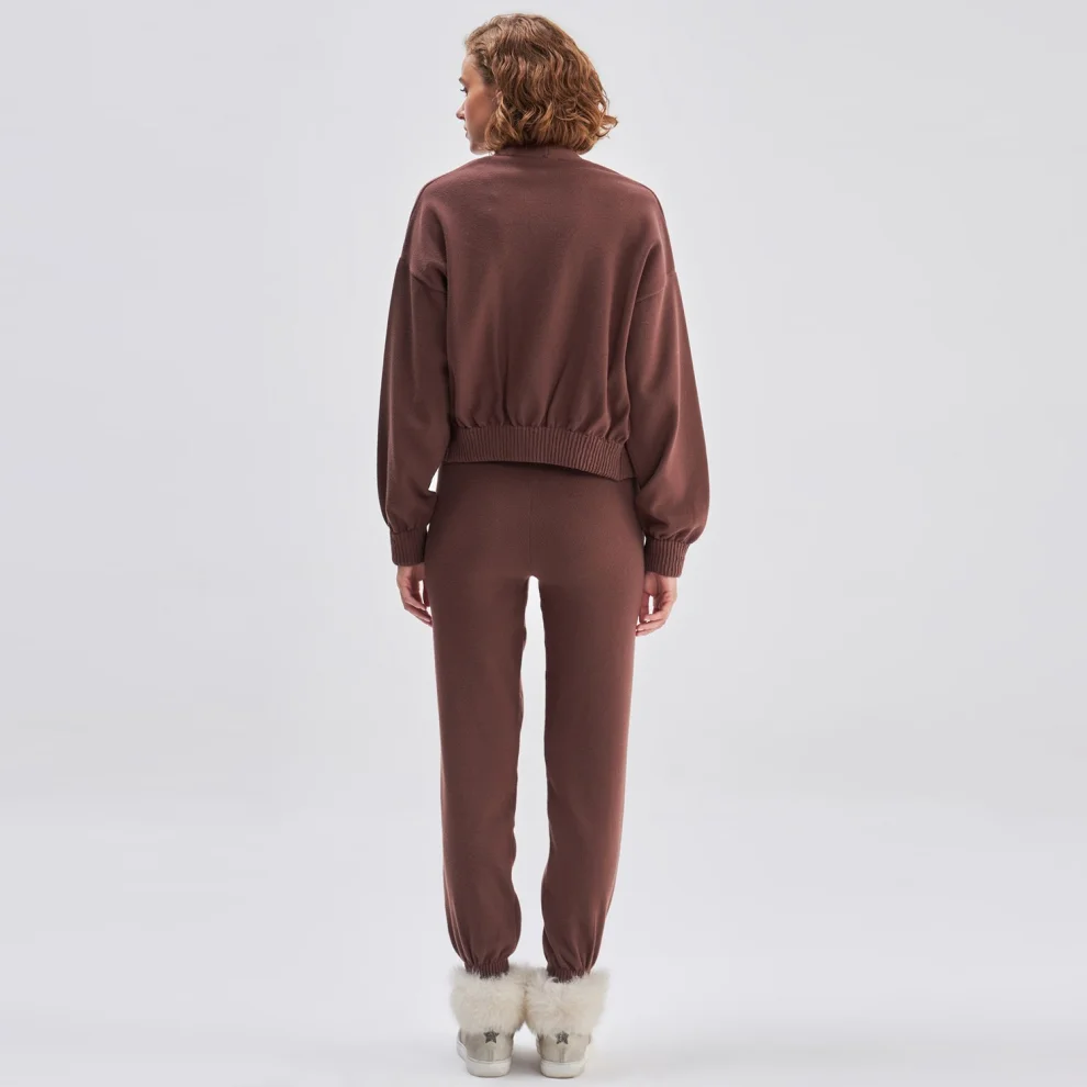 Joinus - Tricot Knit Jacket With Stretched Hem Detail