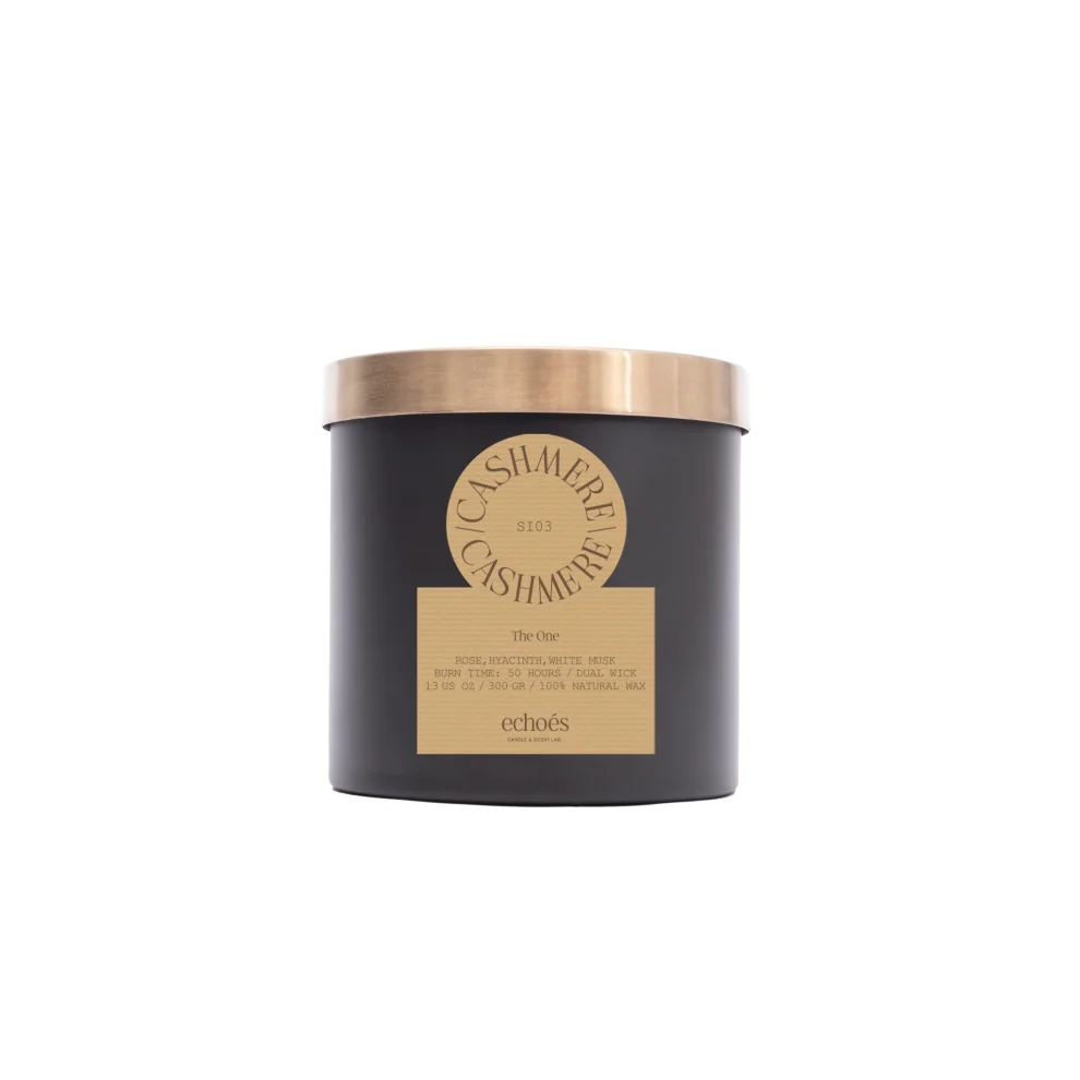 Echoes Lab - Cashmere Scented Medium Size Natural Candle 300 Gr