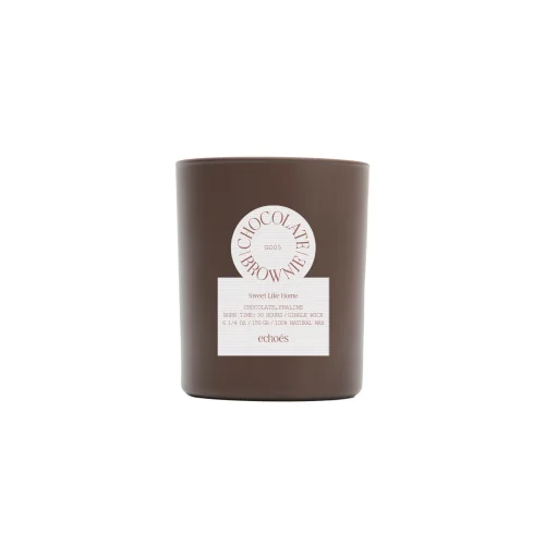 Echoes Lab - Chocolate Brownie Scented Small Size Natural Candle 150 Gr