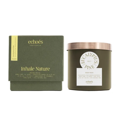 Echoes Lab - Eucalyptus & Pine Kokulu Orta Boy Doğal Mum 300 Gr