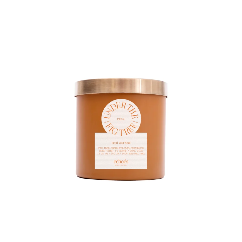 Echoes Lab - Under The Fig Tree Scented Medium Size Natural Candle 300 Gr