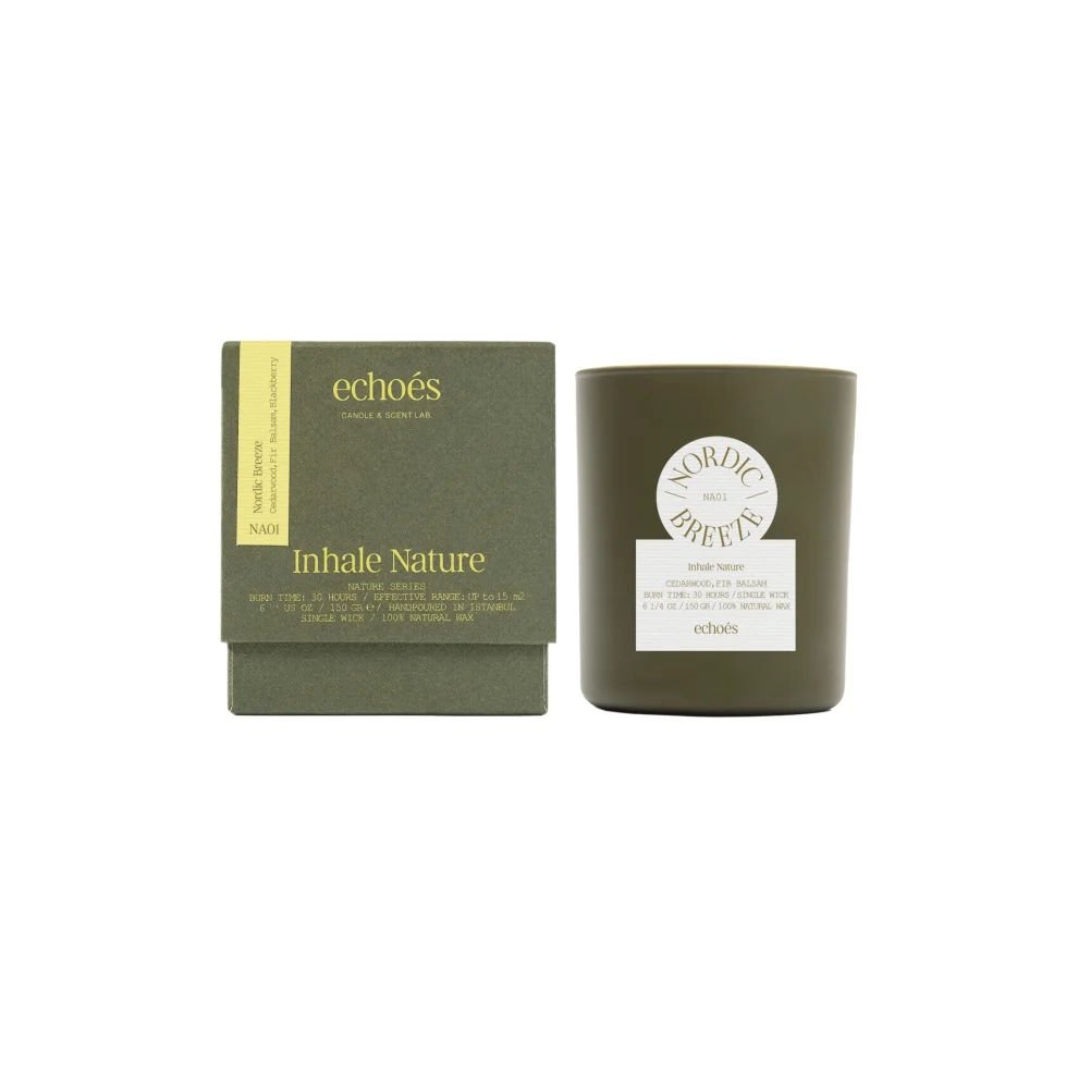 Echoes Lab - Nordic Breeze Scented Small Size Natural Candle 150 Gr