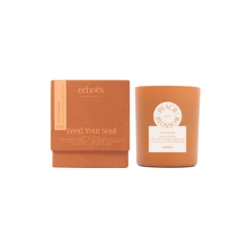Echoes Lab - Peach Blossom Scented Small Size Natural Candle 150 Gr
