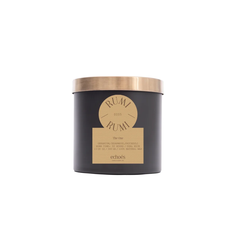 Echoes Lab - Rumi Scented Medium Size Natural Candle 300 Gr