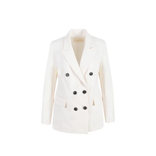 Hip + Happen - Odette - Double Breasted Blazer White