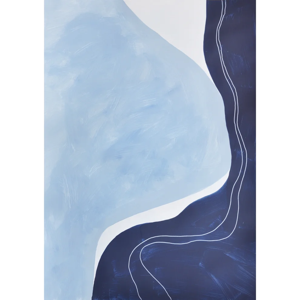 Kle Studio - Blue Waters No.1 Kağıt Üzeri Akrilik El Yapımı Resim