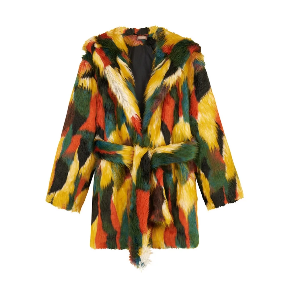 Rise and Warm - Balhaam Fur Coat S-M Yellow-Orange | hipicon