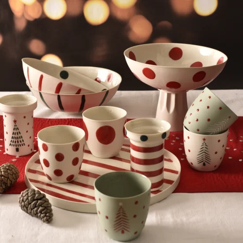 Kaase Atelier - Dots & Stripes U Form Christmas Special Bowl