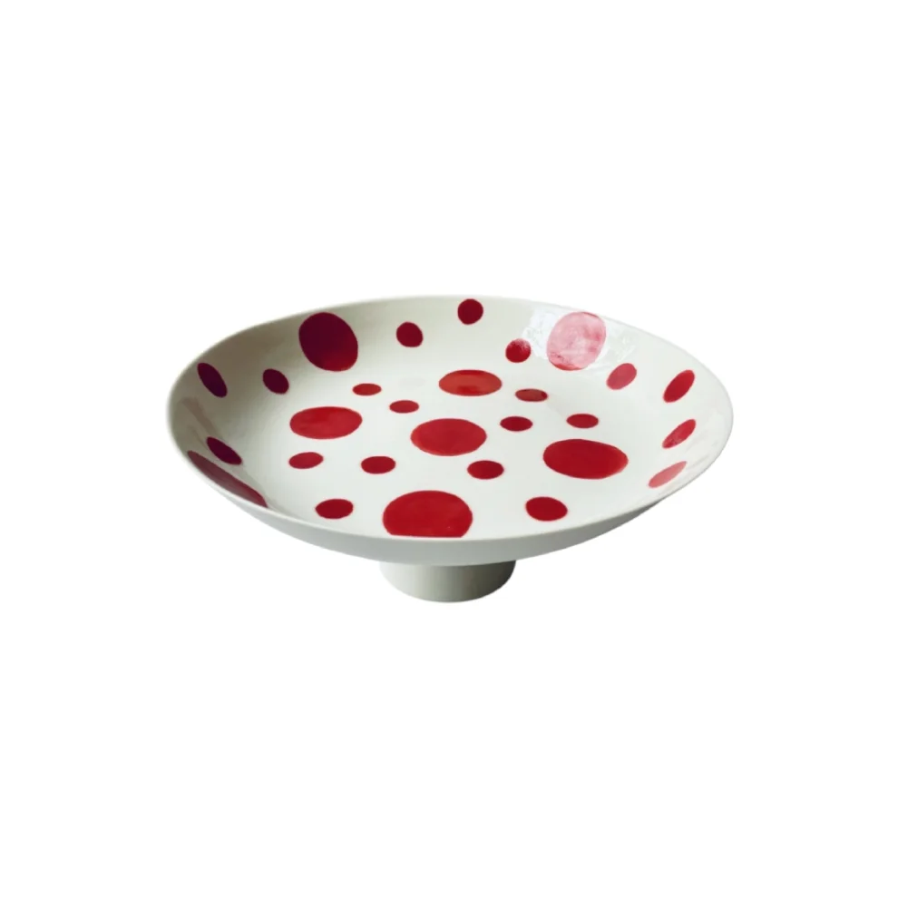 Kaase Atelier - Dots & Stripes Dubleks Porselen Tabak