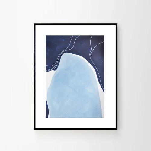 Kle Studio - Blue Waters No.2 Kağıt Üzeri Akrilik El Yapımı Resim