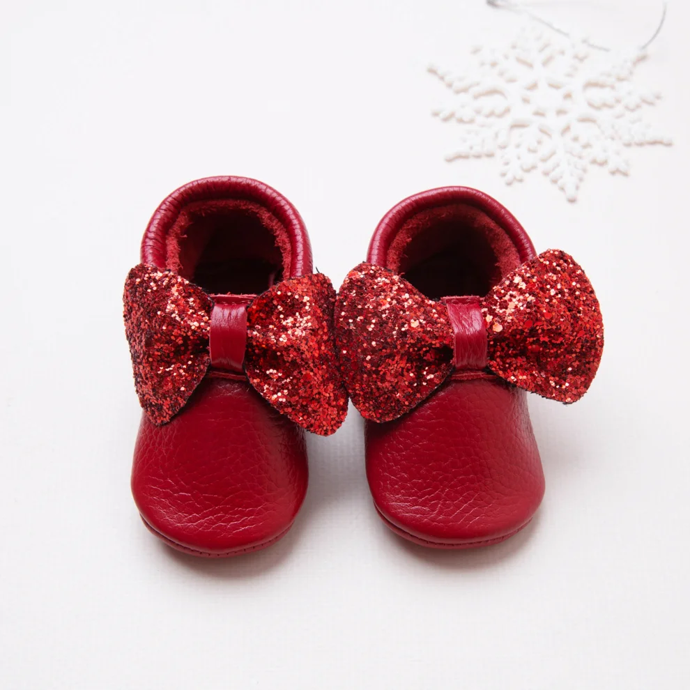 Krea The Label - Sequined Leather Baby Booties