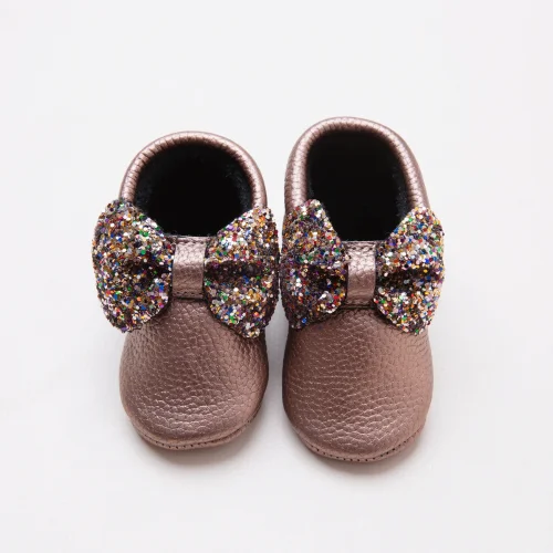 Krea The Label - Sequined Leather Baby Booties