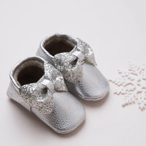 Krea The Label - Sequined Leather Baby Booties