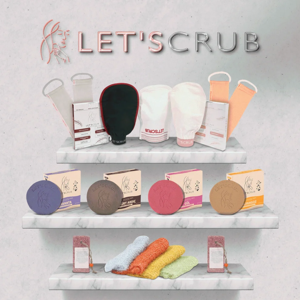 Letscrub - Let'scrub Light Pink Bath Shower Pouch Face Or Body Exfoliating Glove Floss Silk Unisex