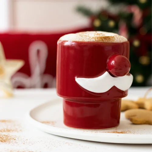 Beige & Stone - Christmas Santa Claus Thin Mustache Mug