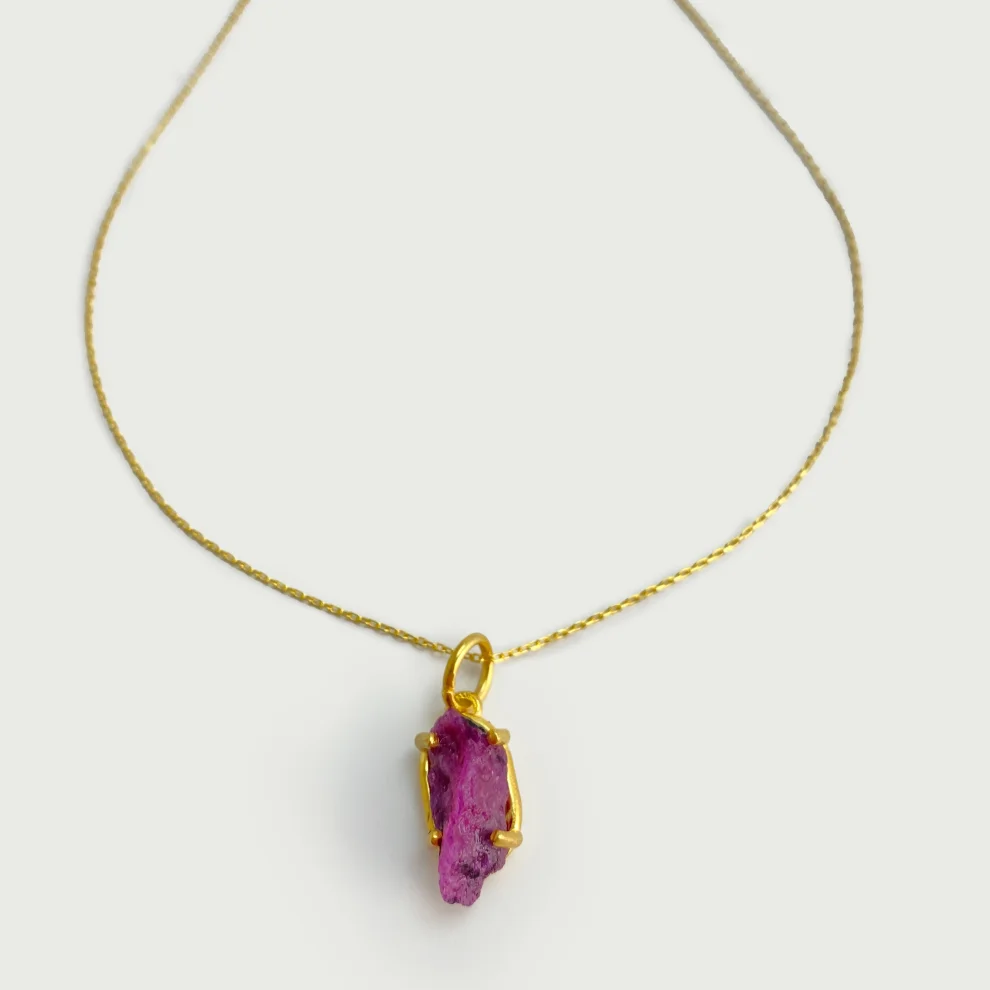 No 925 - Raw Ruby Of Mars Necklace
