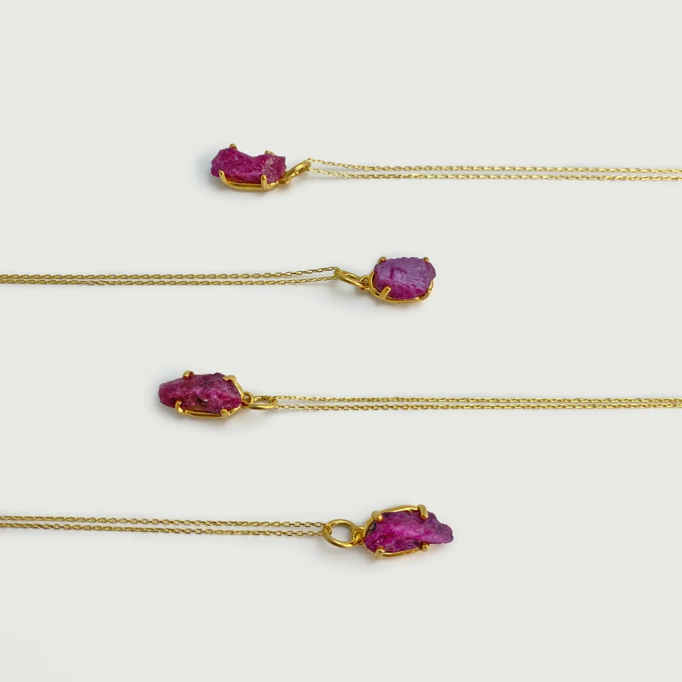 No 925 - Raw Ruby Of Mars Necklace