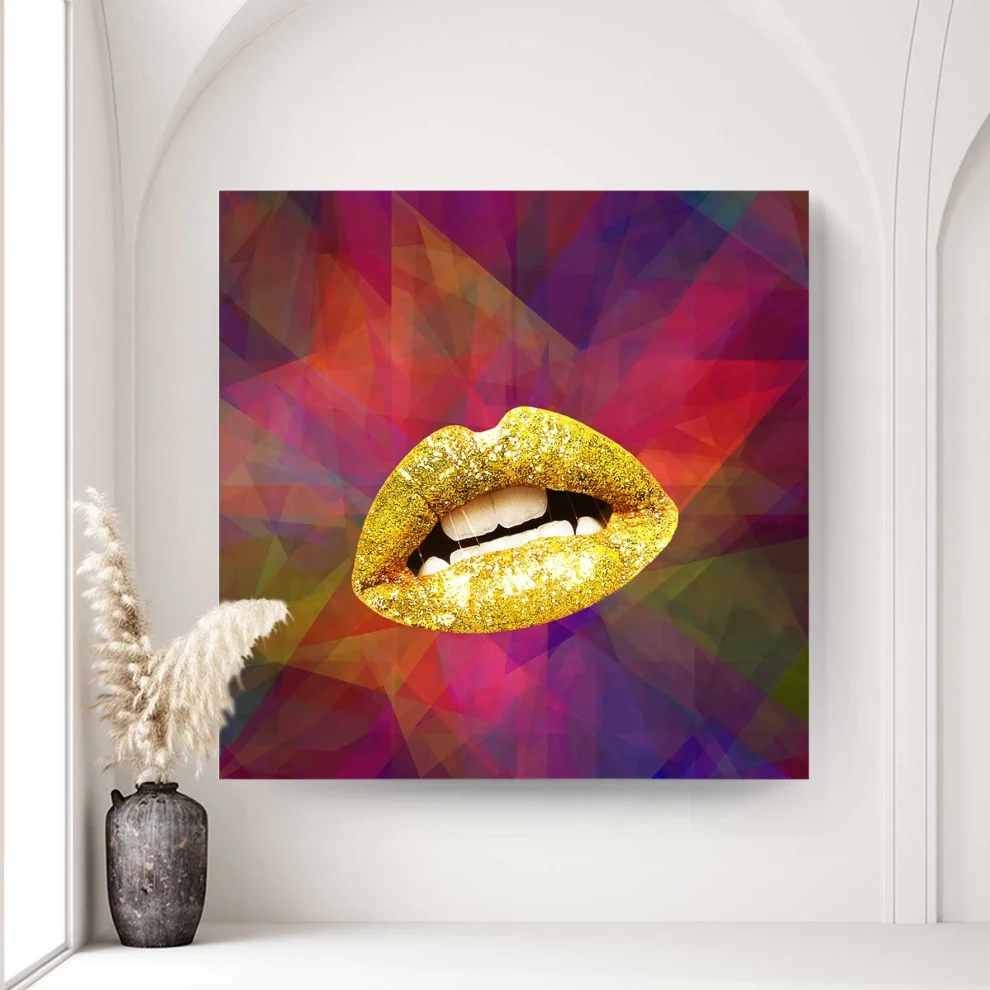 Lovinart - Golden Kiss By Koray Erkaya Tablo