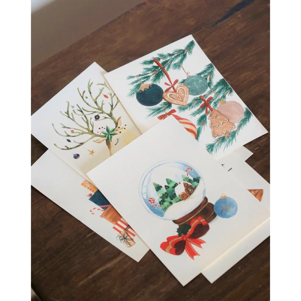 Naz Saner Draws - New Year Postcard Set (bundle Of 9)