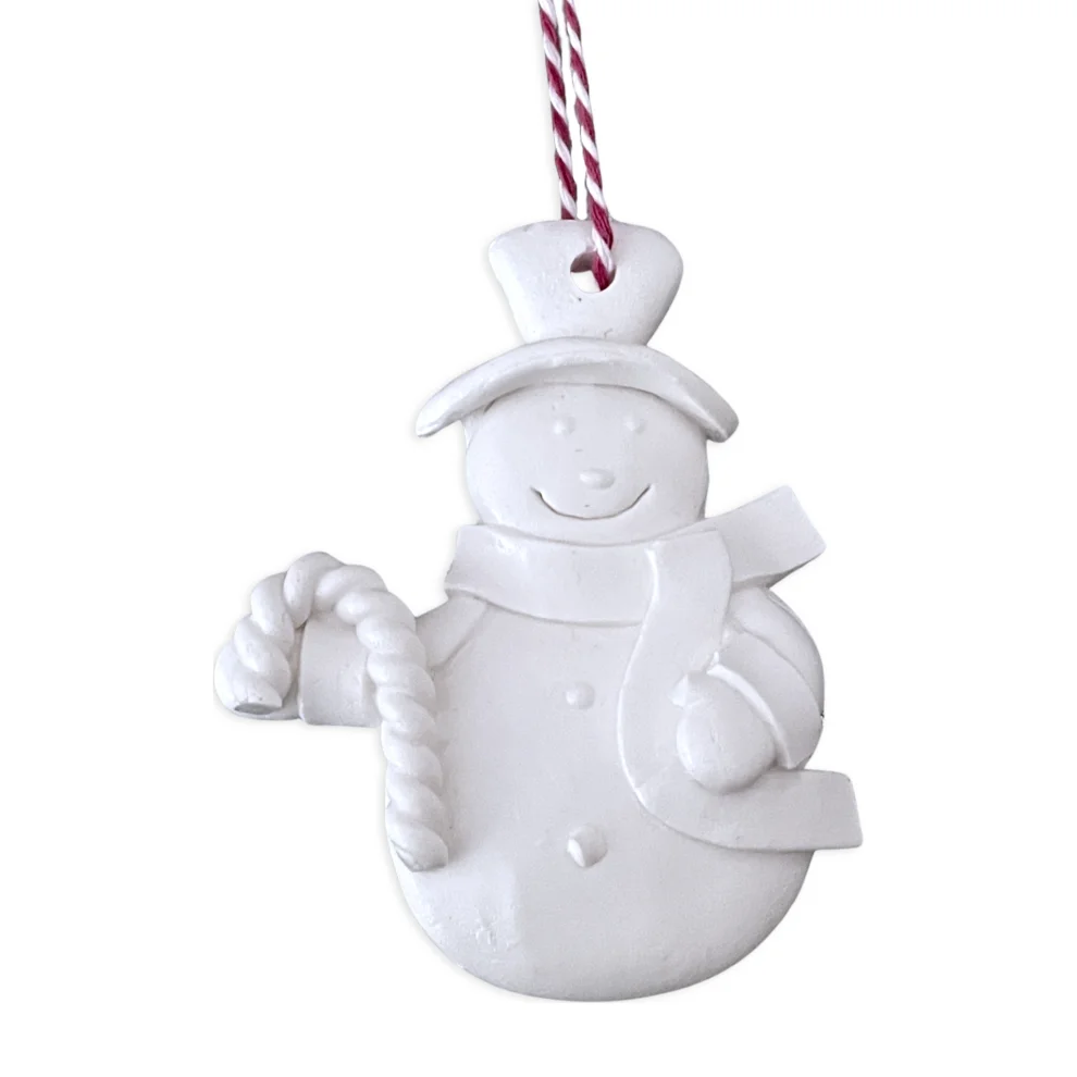 Candu Things - Snowman Concrete Christmas Tree Ornament "set Of 8"