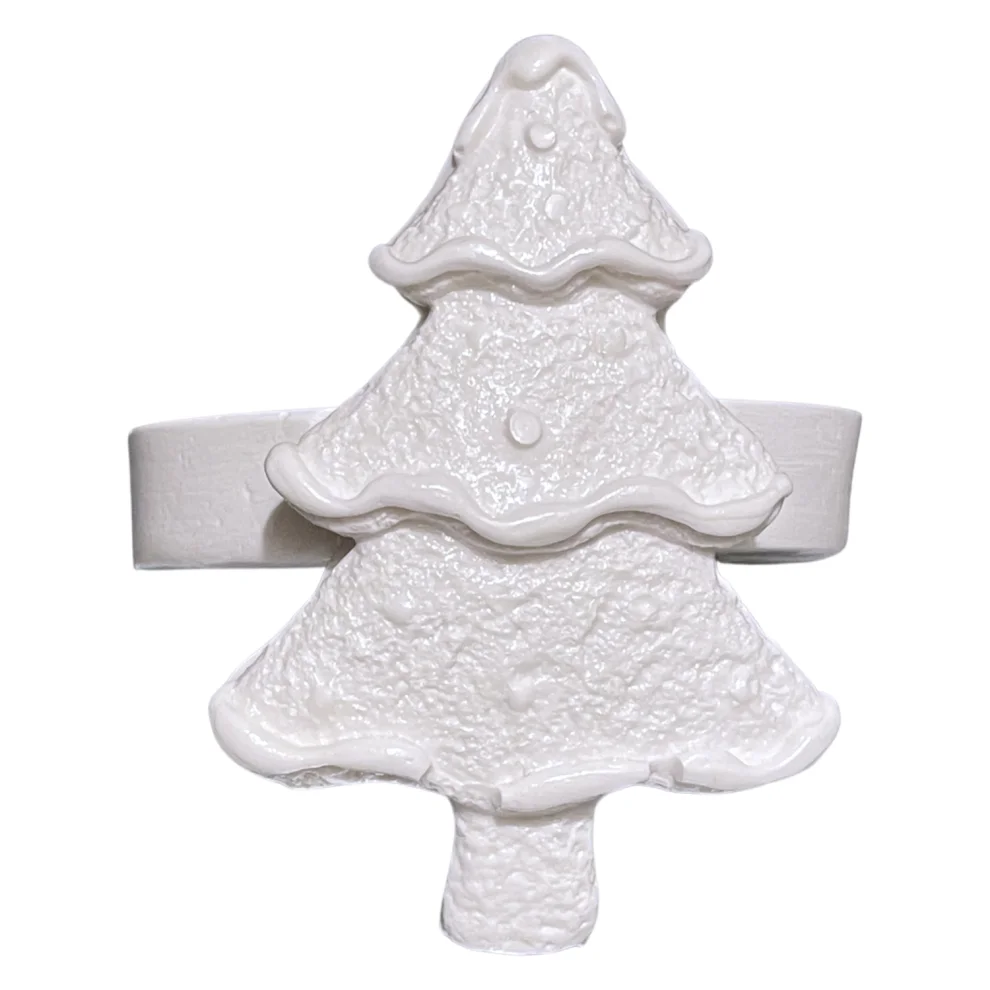 Candu Things - Set Of 4 Christmas Tree Shaped Concrete Napkin Rings