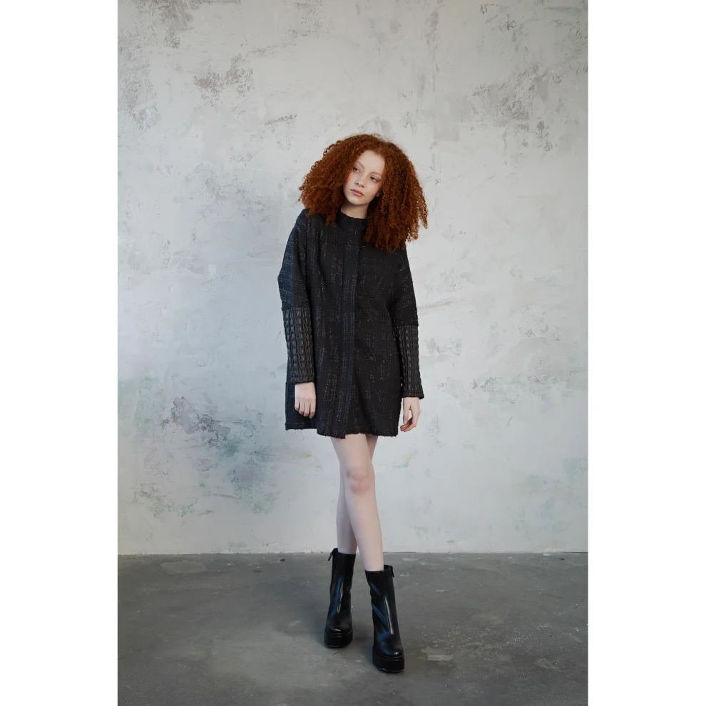 Mirimalist 	 - Vega Tweed Oversize Jacket/dress