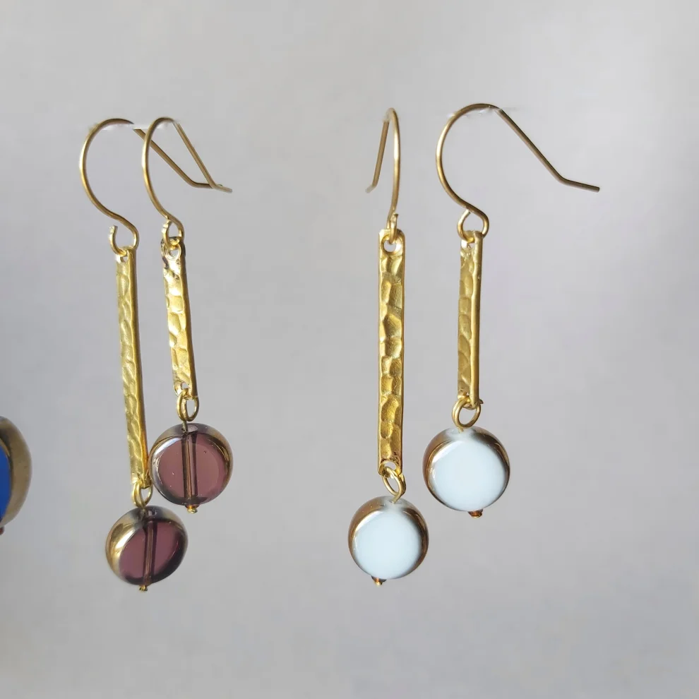 POJWoman by Pelin Özerson - Aysmetrical Glass Earrings