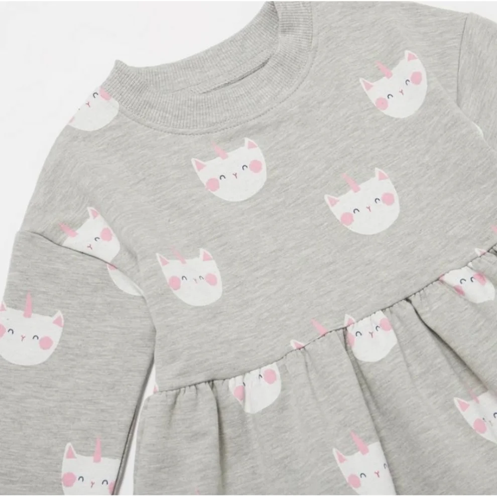 My Cutie Pie - Cat Printed Sweat Dress