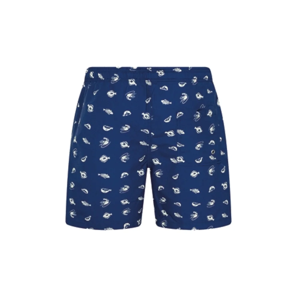 Shikoo Swimwear - Fish Pattern Lace-up Shorts