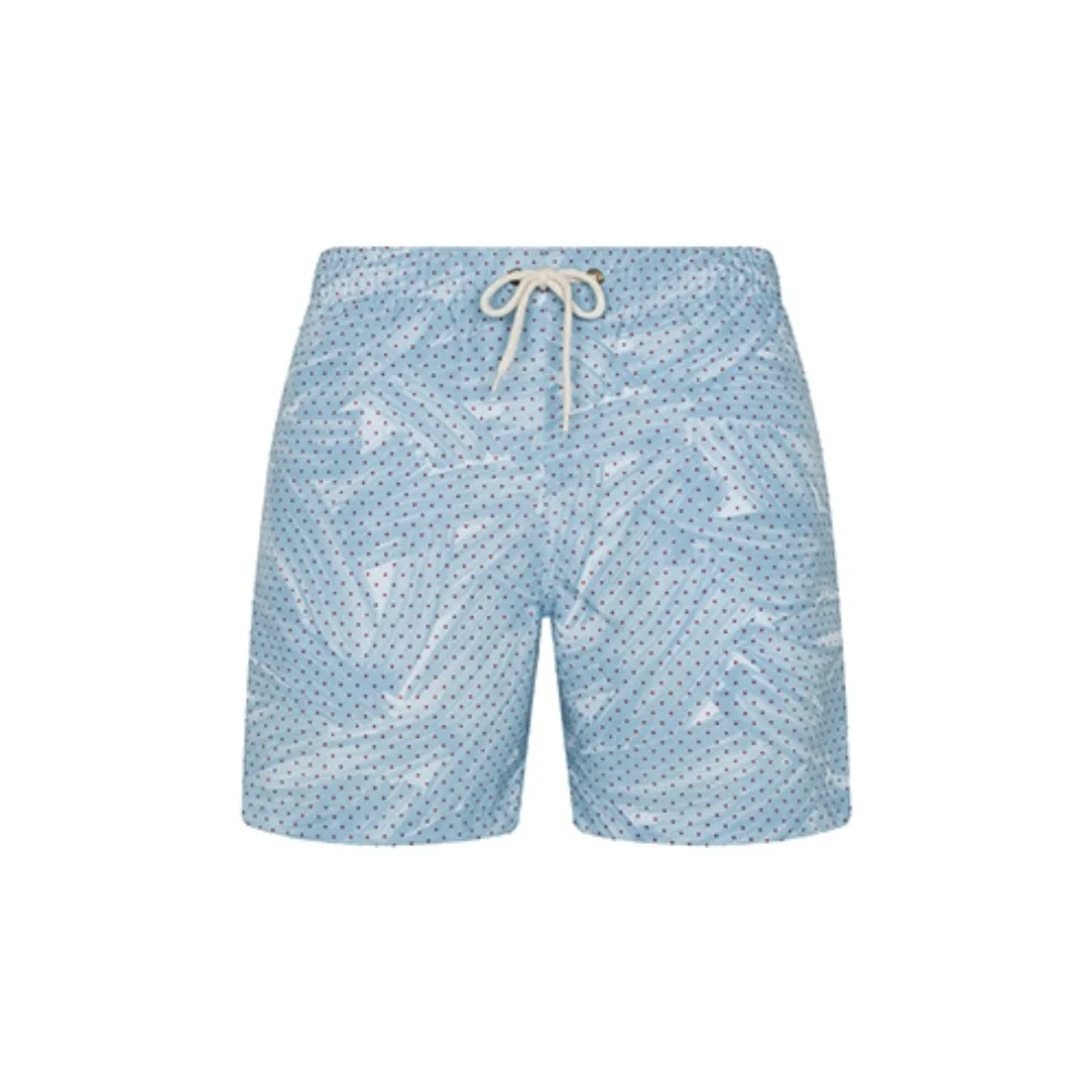 Shikoo Swimwear - Dot Patterned Lace-up Shorts Swimsuit