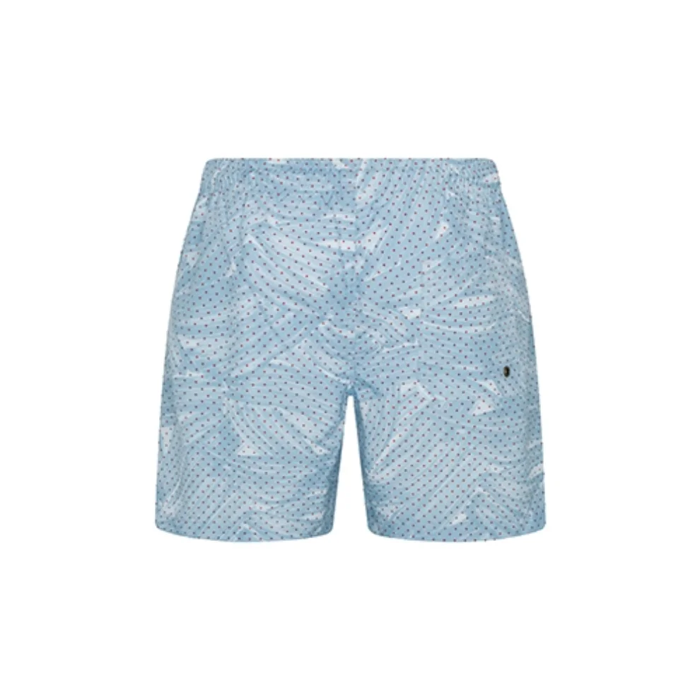 Shikoo Swimwear - Dot Patterned Lace-up Shorts Swimsuit